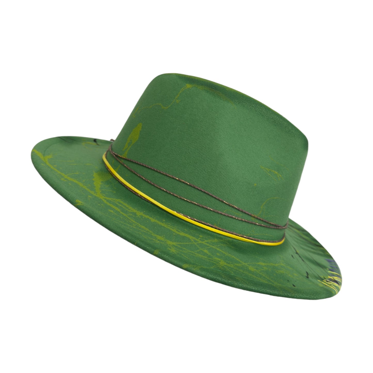 Palarie verde, handmade, pictata si accesorizata manual, Green Love